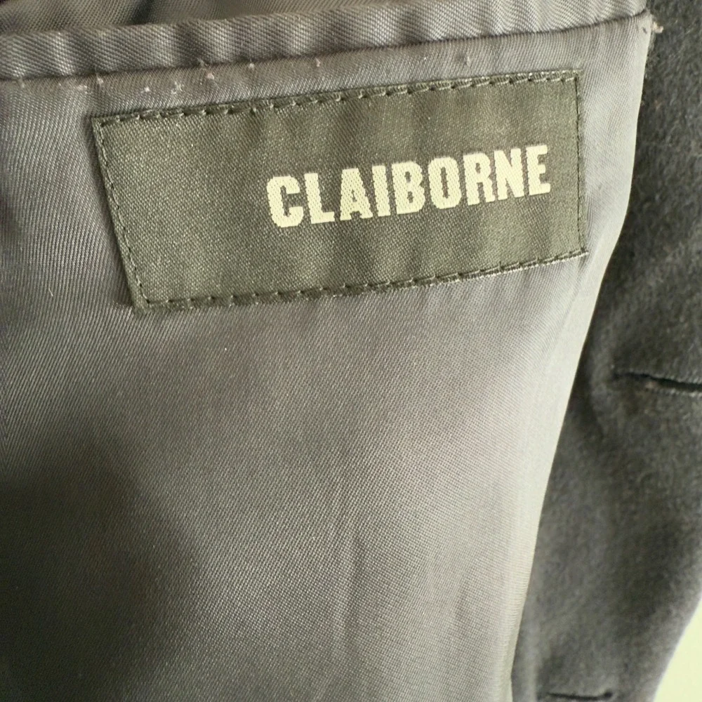 Vintage Claiborne Wool Silk‎ Cashmere Blazer 42R Navy Quiet Luxury Unisex